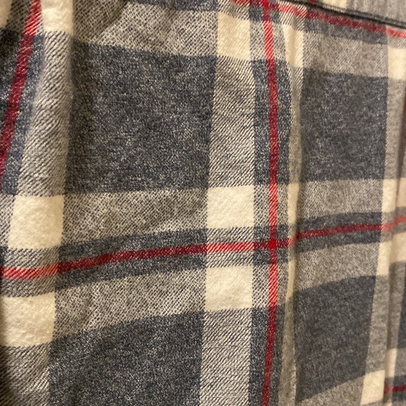 J. Crew mens large plaid flannel button down - blue/red- great condition - Picture 6 of 6